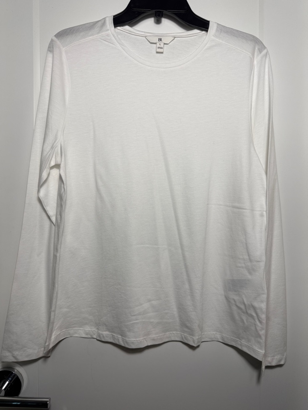 Banana Republic Long-Sleeve Crewneck Tee Shirt - White